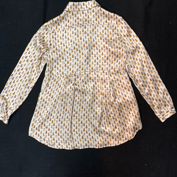 FENDI Ivory Silk Logo Lighting Bulbs Print Button Down Shirt Big Girl Sz 9 Year - Picture 12 of 15
